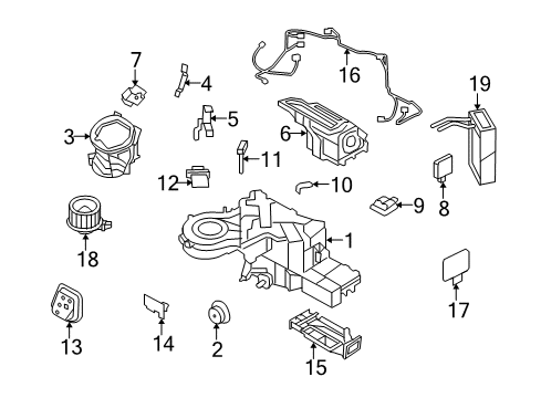 2007 Ford Expedition Blower Motor & Fan Mode Motor Diagram for 7L1Z-19E616-C
