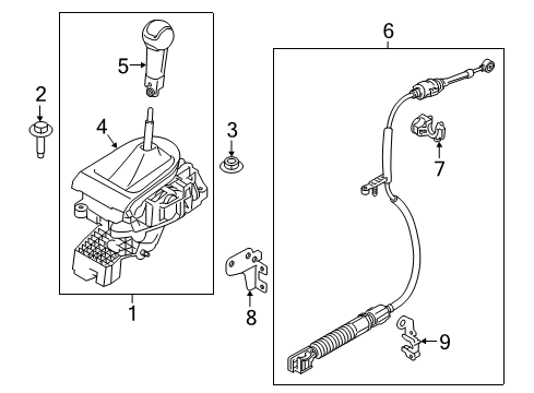 2017 Ford Mustang Gear Shift Control Bracket Diagram for JR3Z-7B229-A