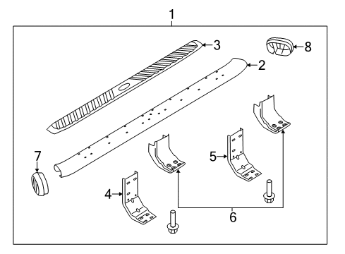 2016 Ford F-350 Super Duty Running Board Step Pad Diagram for BC3Z-16490-B