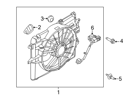 2013 Ford Mustang Cooling System, Radiator, Water Pump, Cooling Fan Fan Assembly Washer Diagram for F75Z-8K653-AA