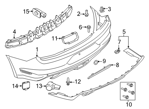 2021 Ford Mustang Bumper & Components - Rear Inner Support Diagram for JR3Z-17754-A