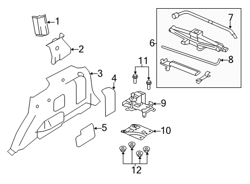 2010 Ford Escape Interior Trim - Quarter Panels Mount Bracket Bolt Diagram for -W708004-S437M