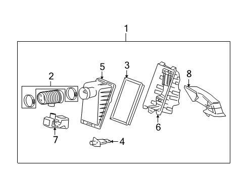 2007 Ford Freestar Air Intake Air Cleaner Assembly Diagram for 5F2Z-9600-AA