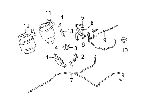 2003 Lincoln Navigator Auto Leveling Components Lever Assembly Diagram for 6L1Z-5A967-B