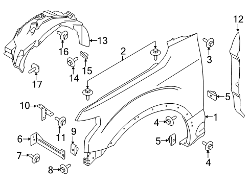 2017 Ford F-150 Fender & Components Fender Diagram for JL3Z-16005-A