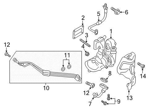 2017 Ford Escape Turbocharger Water Pipe O-Ring Diagram for DS7Z-8527-A