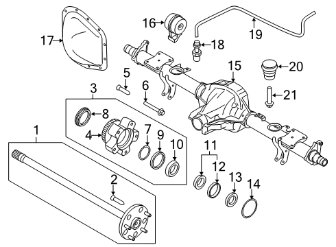 2015 Ford Transit-150 Rear Axle Rear Hub & Bearing Assembly Diagram for CK4Z-1A034-B