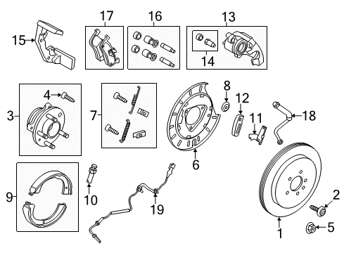 2015 Lincoln MKT Anti-Lock Brakes Rotor Bolt Diagram for -W708733-S439