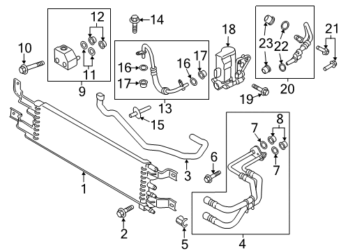 2013 Ford C-Max Trans Oil Cooler Cooler Pipe Diagram for DM5Z-7A030-A