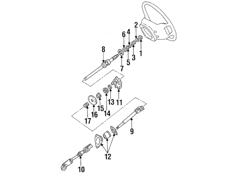 1993 Ford Aerostar Shaft & Internal Components Lower Bearings Diagram for E5TZ3517A