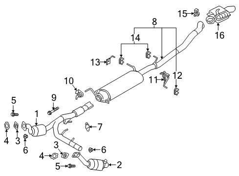 2019 Ford Expedition Exhaust Components Muffler Diagram for JL1Z-5230-A