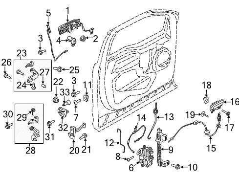 2022 Ford F-350 Super Duty Lock & Hardware Glove Box Screw Diagram for -W701679-S424