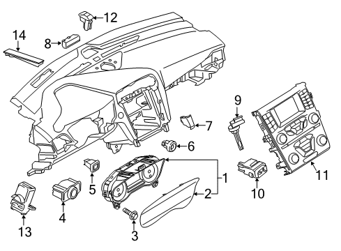 2016 Ford Fusion Cluster & Switches Cluster Assembly Diagram for ES7Z-10849-EA
