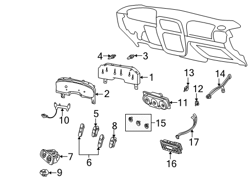 2003 Mercury Mountaineer Switches Instrument Cluster Diagram for 1L2Z-10849-GA