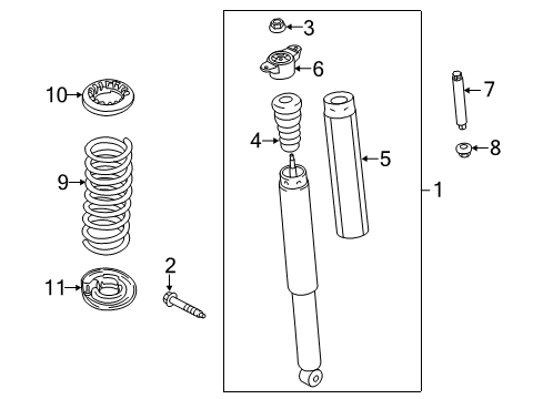 2015 Ford Escape Shocks & Components - Rear Upper Mount Nut Diagram for -W520212-S442