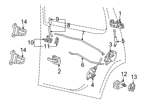 2001 Ford Explorer Sport Trac Rear Door Actuator Diagram for 2L5Z-3526595-BA