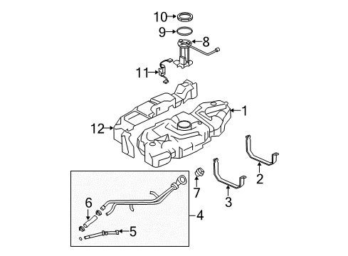 2004 Ford Expedition Senders Filler Pipe Diagram for 2L1Z-9034-AN