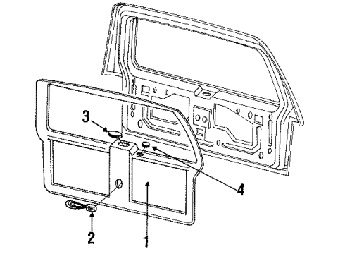 1993 Ford Explorer Interior Trim - Lift Gate Lift Gate Trim Retainer Clip Diagram for -N806016-S