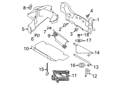 2013 Ford Mustang Interior Trim - Rear Body Cargo Net Diagram for 5R3Z-63550A66-AA