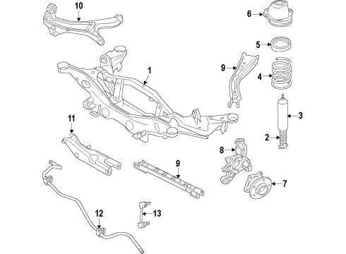2008 Ford Taurus X Rear Suspension Components, Lower Control Arm, Upper Control Arm, Stabilizer Bar Upper Mount Diagram for 5F9Z-18192-BC