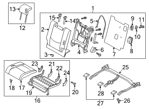 2014 Mazda 5 Third Row Seats ABS Control Unit Mount Bolt Diagram for -99796-0612