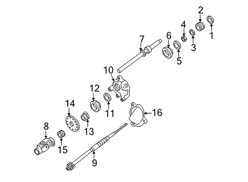 2022 Ford E-350 Super Duty Shaft & Internal Components Intermed Shaft Diagram for 6C2Z-3E751-AA