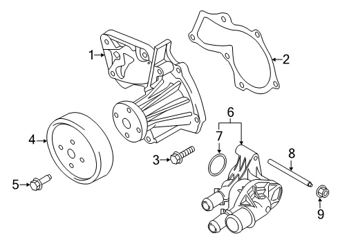 2018 Ford Escape Water Pump Thermostat Stud Diagram for -W715805-S442