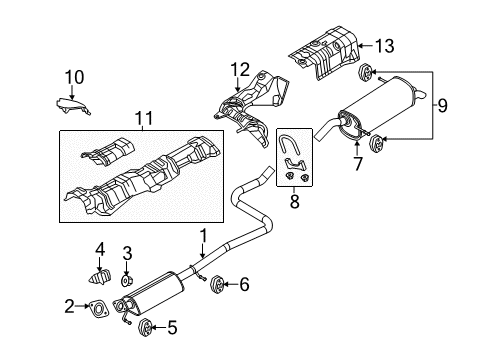 2015 Ford Fiesta Exhaust Components Muffler & Pipe Diagram for BE8Z-5230-C