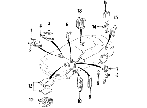1996 Ford Probe Electrical Components Maxi Fuse Diagram for D9ZZ-14526-C