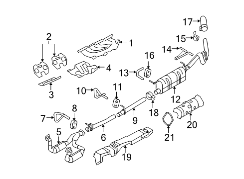 2008 Ford F-250 Super Duty Exhaust Components Heat Shield Diagram for 2L1Z-9Y427-CA