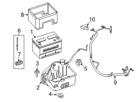 2010 Ford F-150 Battery Positive Cable Diagram for AL3Z-14300-A