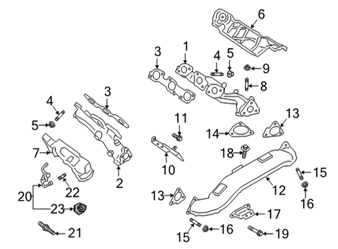 2021 Ford F-150 Turbocharger Heat Shield Nut Diagram for -W701706-S430