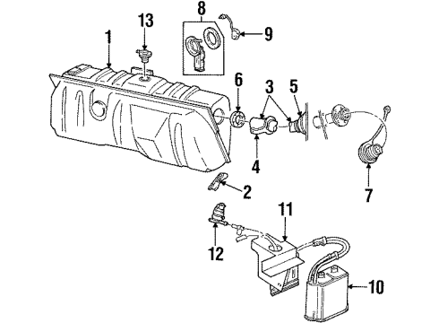 1993 Mercury Grand Marquis Fuel System Components Fuel Pump Diagram for F2VY-9A407-AA