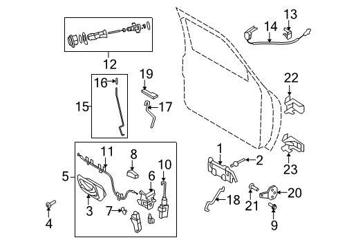 2007 Ford Ranger Door & Components Handle, Outside Diagram for 2L5Z-1022404-BAA