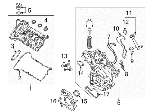 2018 Lincoln MKX Valve & Timing Covers Upper Cover Diagram for FT4Z-6019-B