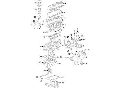 2010 Ford Mustang Engine Parts, Mounts, Cylinder Head & Valves, Camshaft & Timing, Oil Pan, Oil Pump, Crankshaft & Bearings, Pistons, Rings & Bearings, Variable Valve Timing Connecting Rod Diagram for 8R3Z-6200-B