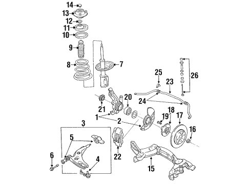 1996 Ford Escort Front Brakes Lower Control Arm Diagram for F5CZ-3078-A