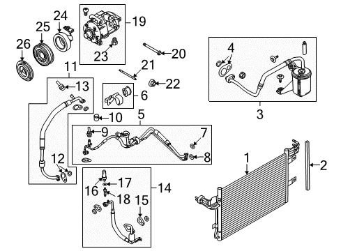 2012 Ford Taurus Air Conditioner Condenser Side Seal Diagram for AA5Z-19E572-A