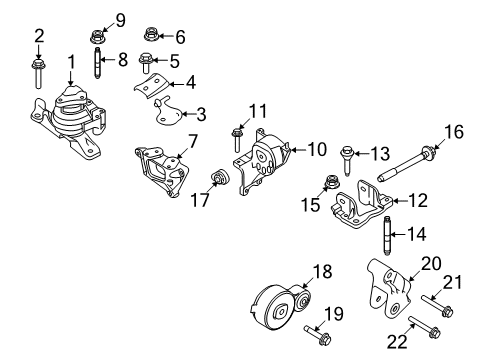 2010 Lincoln MKS Engine & Trans Mounting Lower Mount Bracket Diagram for 8G1Z-6E042-A