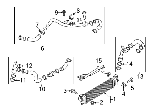2015 Ford Edge Intercooler Outlet Hose Diagram for G2GZ-6C646-A