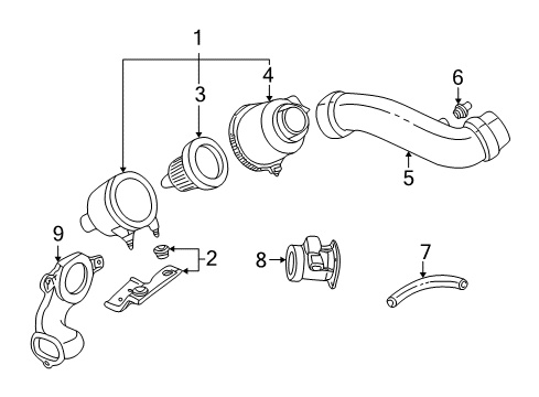 2001 Ford Ranger Filters Air Cleaner Assembly Diagram for 1L5Z-9600-BA