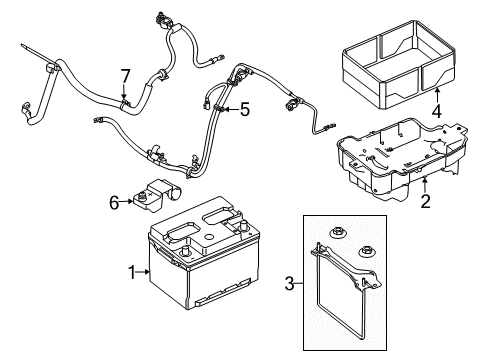 2013 Ford Transit Connect Battery Positive Cable Diagram for 9T1Z-14300-B