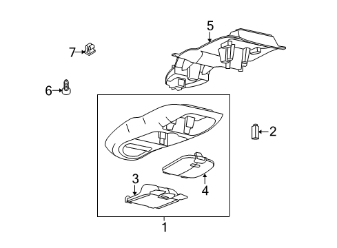 2011 Ford E-350 Super Duty Overhead Console Mount Bracket Screw Diagram for -55927-S58