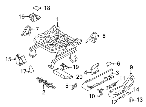 2019 Ford Escape Tracks & Components Track Cover Insert Diagram for FJ5Z-78672A40-AA