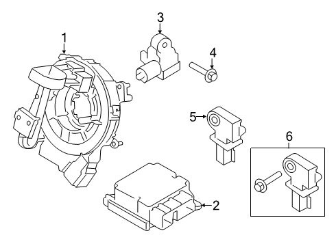 2018 Ford F-250 Super Duty Air Bag Components Clock Spring Diagram for HC3Z-14A664-A