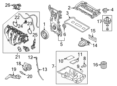 2006 Ford Fusion Engine Parts, Mounts, Cylinder Head & Valves, Camshaft & Timing, Variable Valve Timing, Oil Pan, Oil Pump, Crankshaft & Bearings Intake Manifold Connector Diagram for 3S4Z-9A475-AA