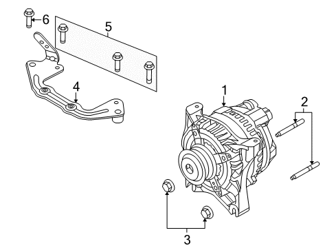 2010 Ford Mustang Alternator Alternator Diagram for 9R3Z-10346-D