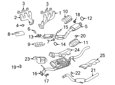 2008 Ford Explorer Exhaust Components Muffler Front Bracket Diagram for 6L2Z-5260-AB