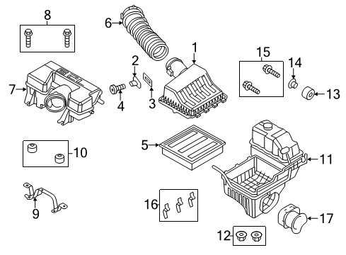 2012 Ford F-150 Filters Air Inlet Tube Diagram for AL3Z-9B659-A