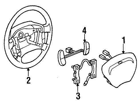 2001 Ford Escort Steering Column & Wheel, Steering Gear & Linkage Steering Wheel Diagram for F8CZ3600BAB